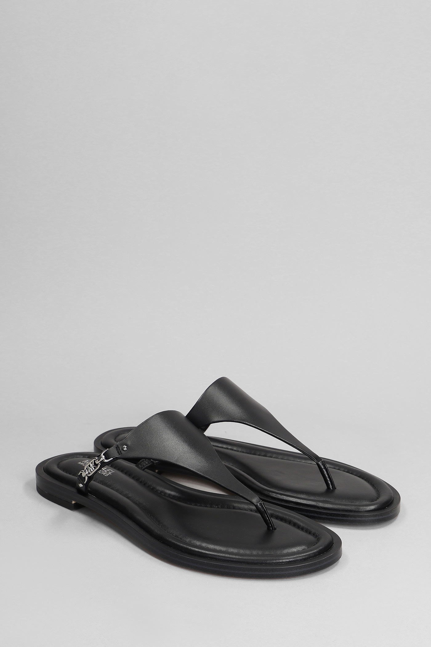 Shop Michael Kors Daniella Flat Flats In Black Leather