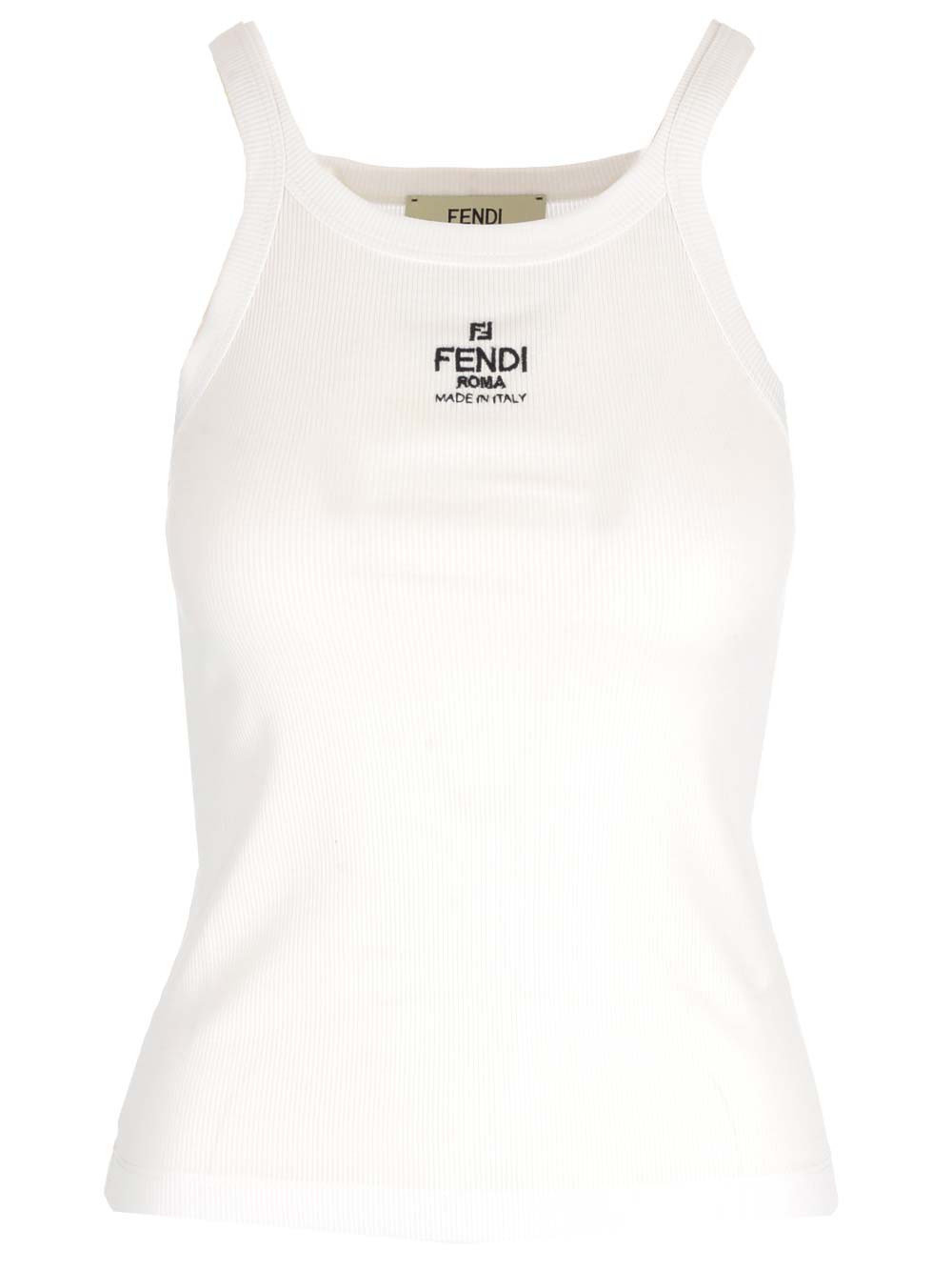 Shop Fendi Sleeveless Top In White