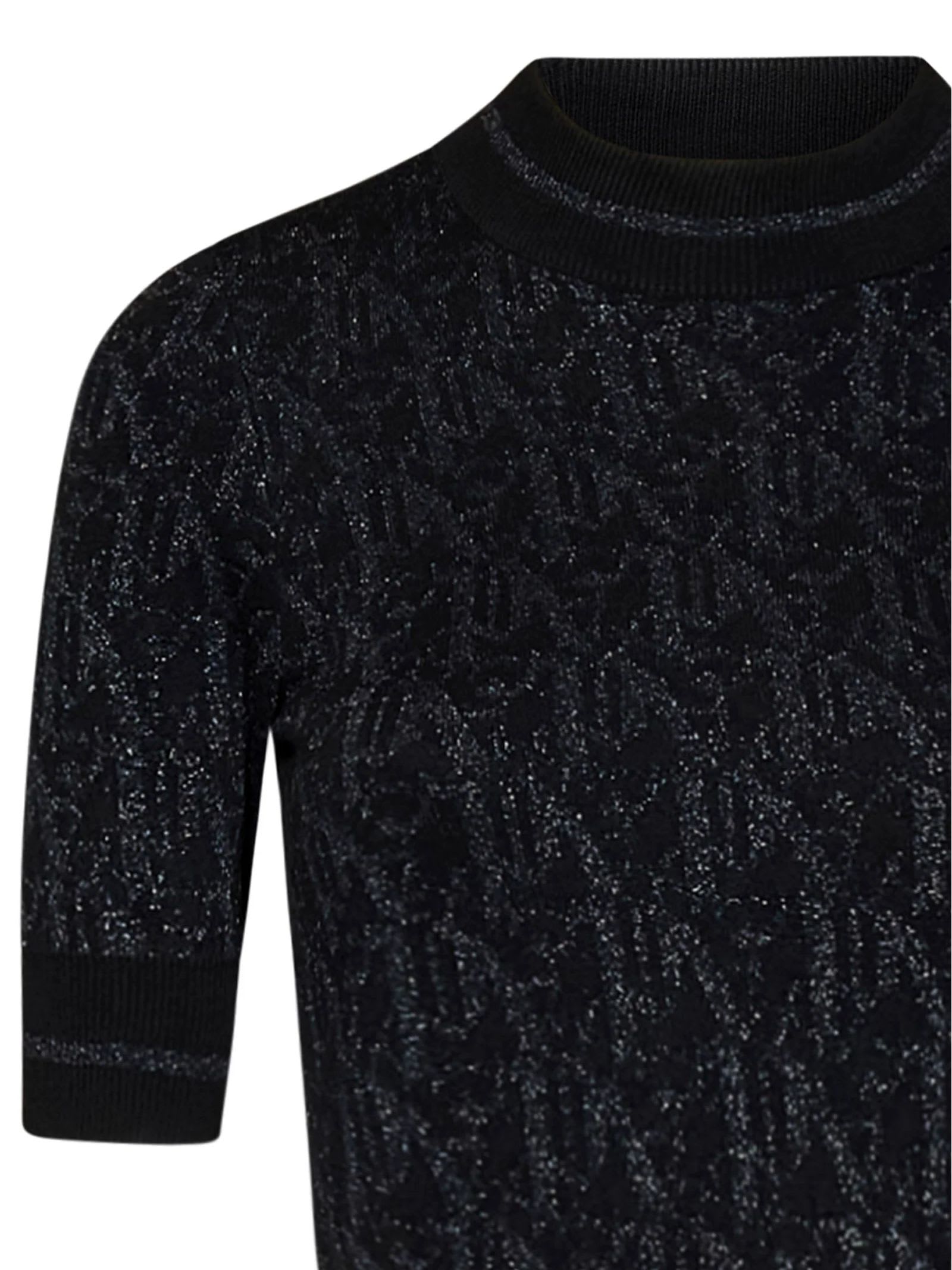 Shop Palm Angels Monogram-jacquard Knitted Top In Black