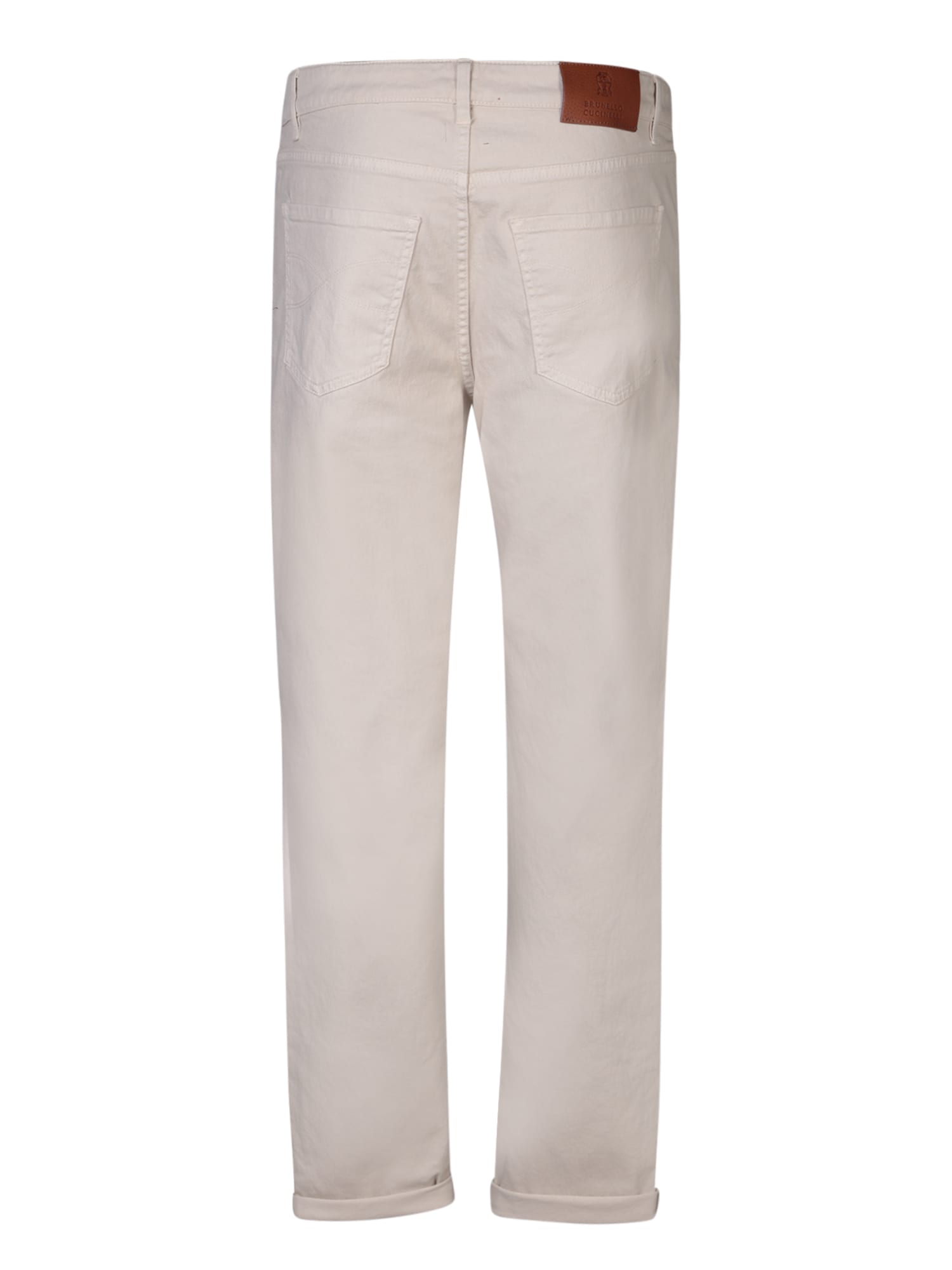 Shop Brunello Cucinelli Five Pockets Beige Trousers