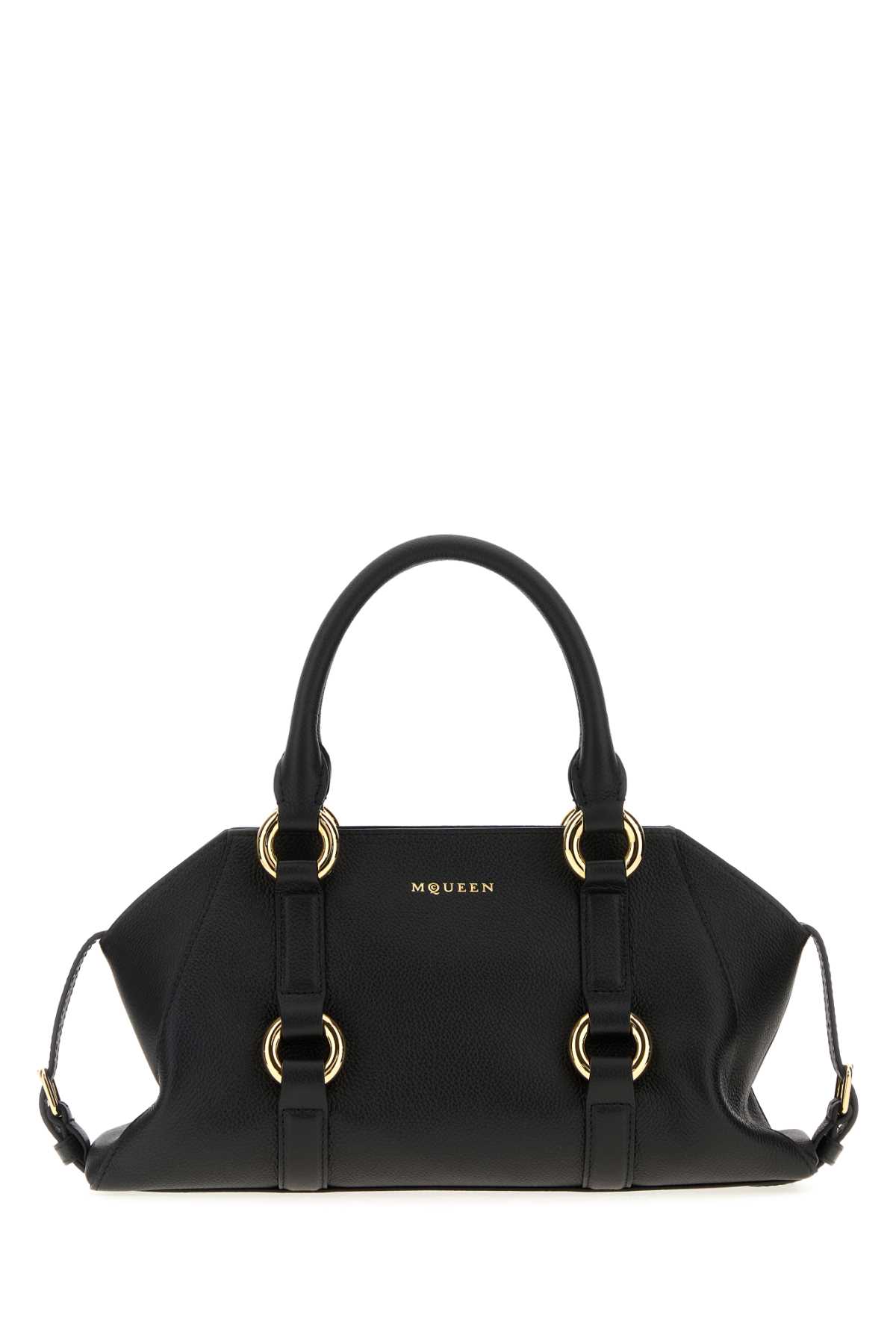 Alexander Mcqueen Small Farringdon Handbag Shoulder Strap In Black