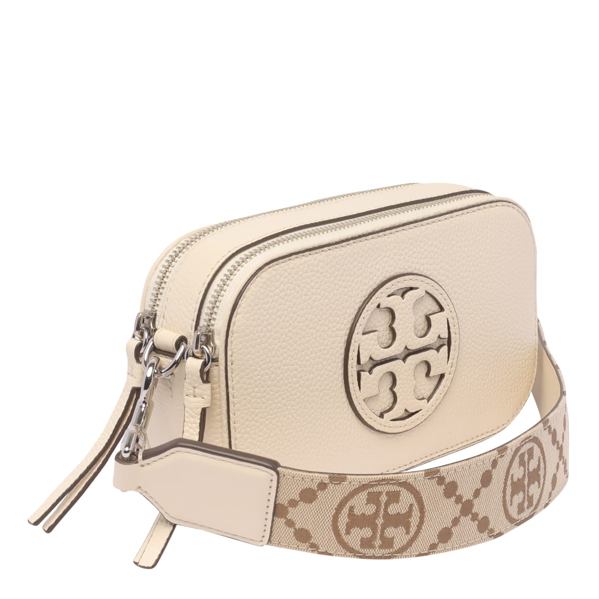 Shop Tory Burch Mini Miller Crossbody Bag In White