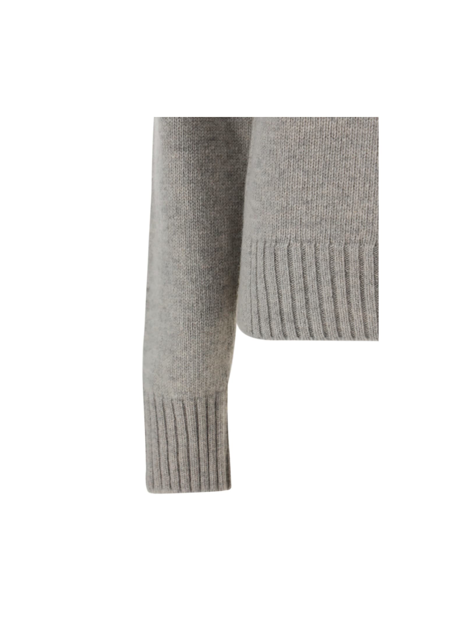 Ganni Pullover Knit In Oyster Gray | ModeSens