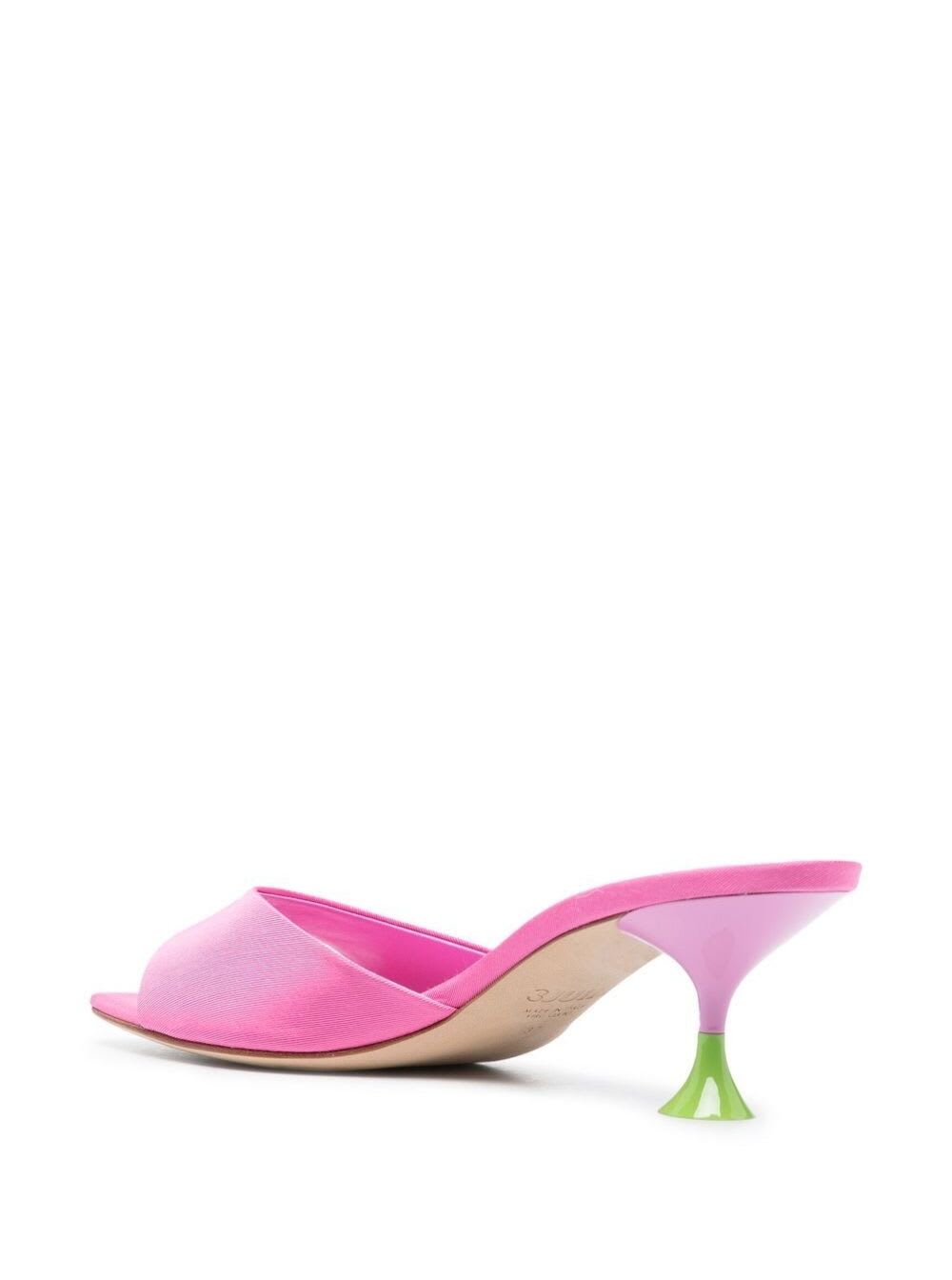 Shop 3juin Kimi Pink Sandals With Contrasting Enamelled Heel In Viscose Woman