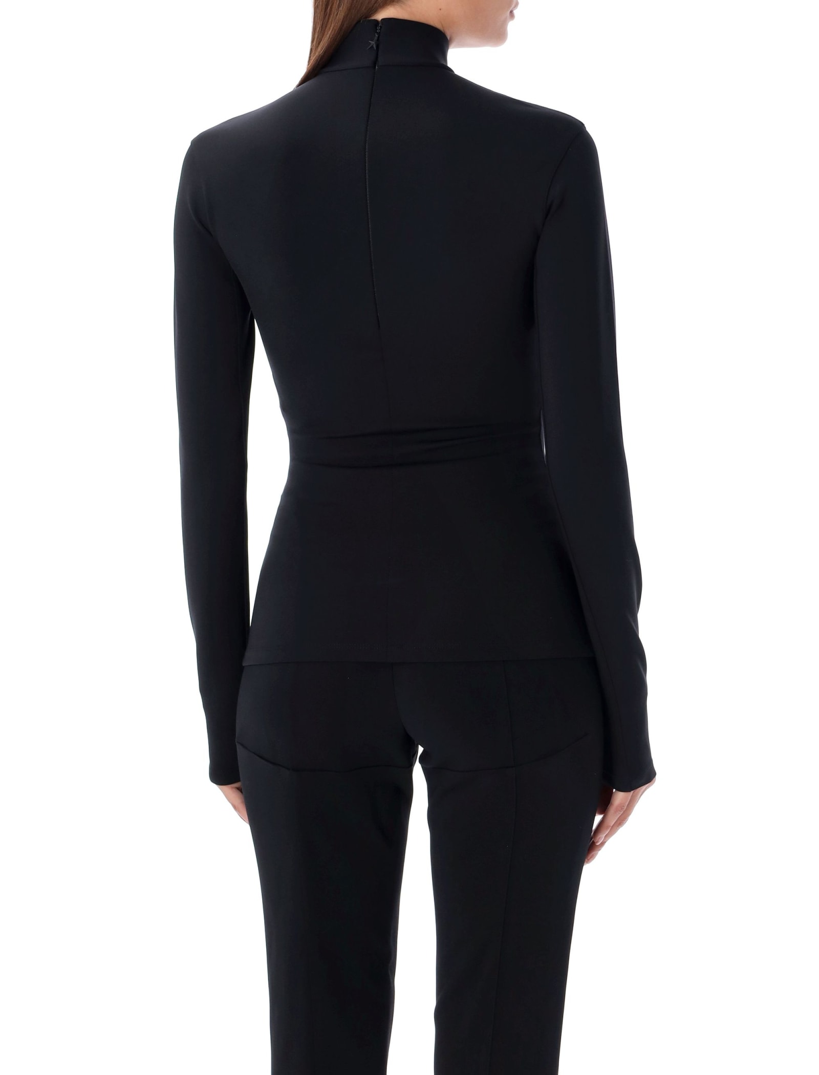 Shop Mugler Star  Top High Neck In Black