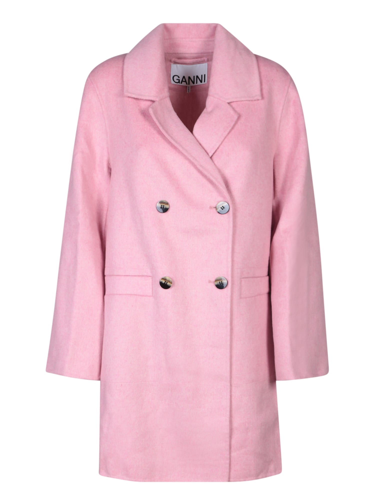Coat In Rose-pink Wool