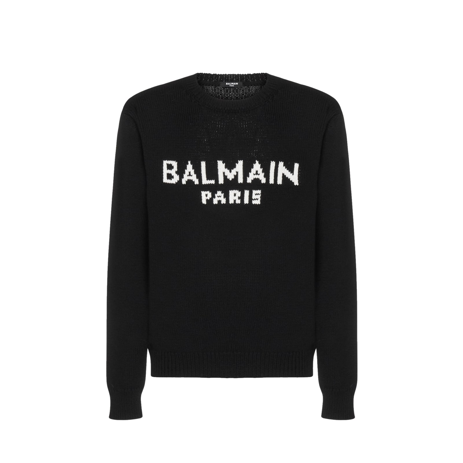 Shop Balmain Logo Sweater In Black