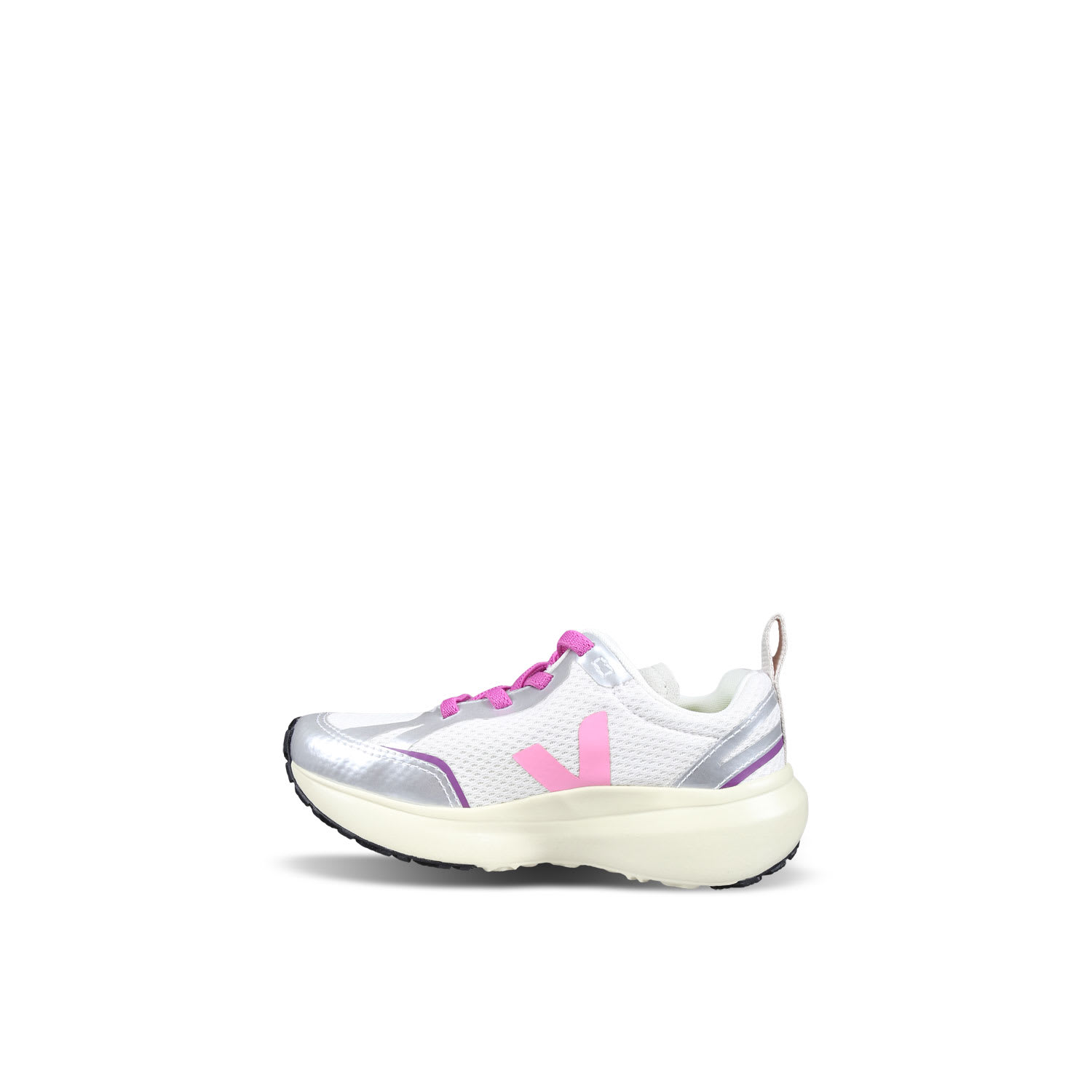 Veja Silver Sneakers For Girl With Logo In Silver