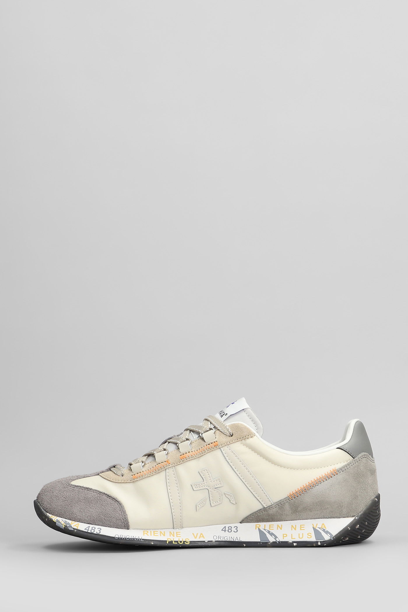 Premiata Jackyx Sneakers In Grey Suede And Fabric In Multi