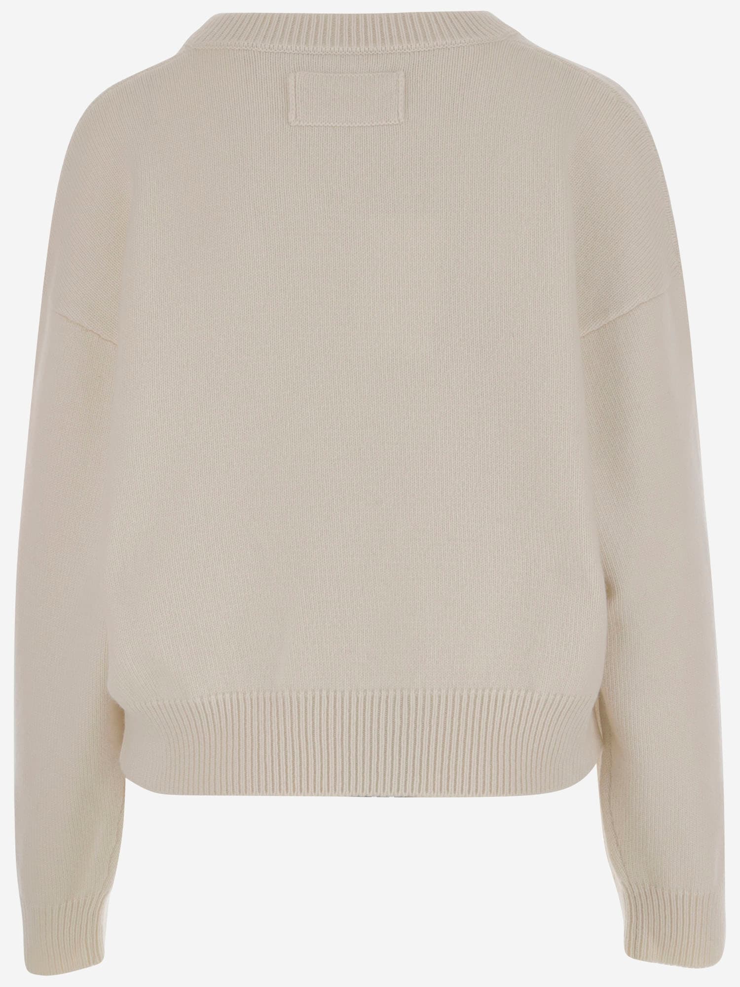 Armarium Stretch V-neck Cashmere Sweater In Neutral