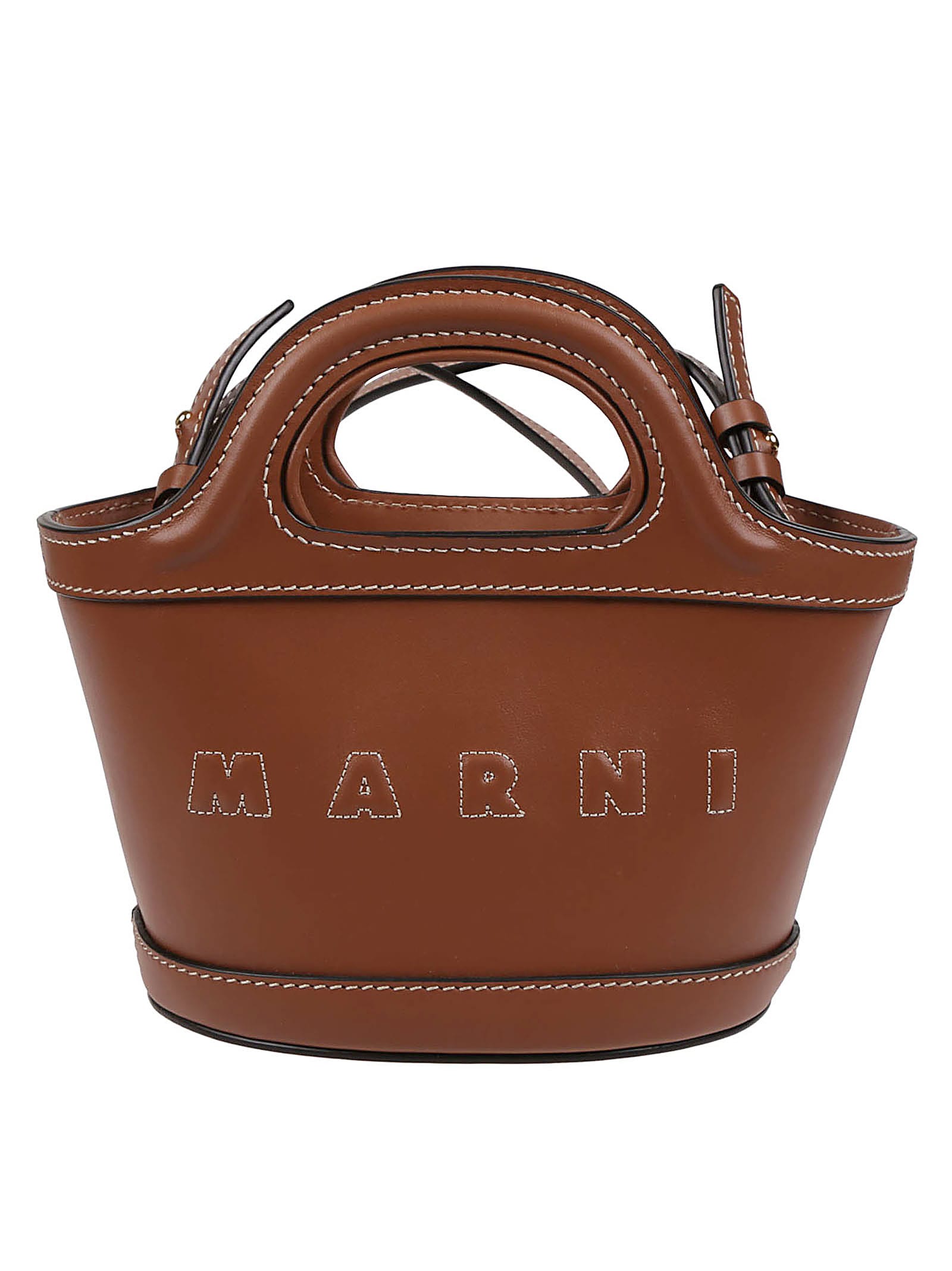 Marni Tropicalia Micro Shoulder Bag In Maroon