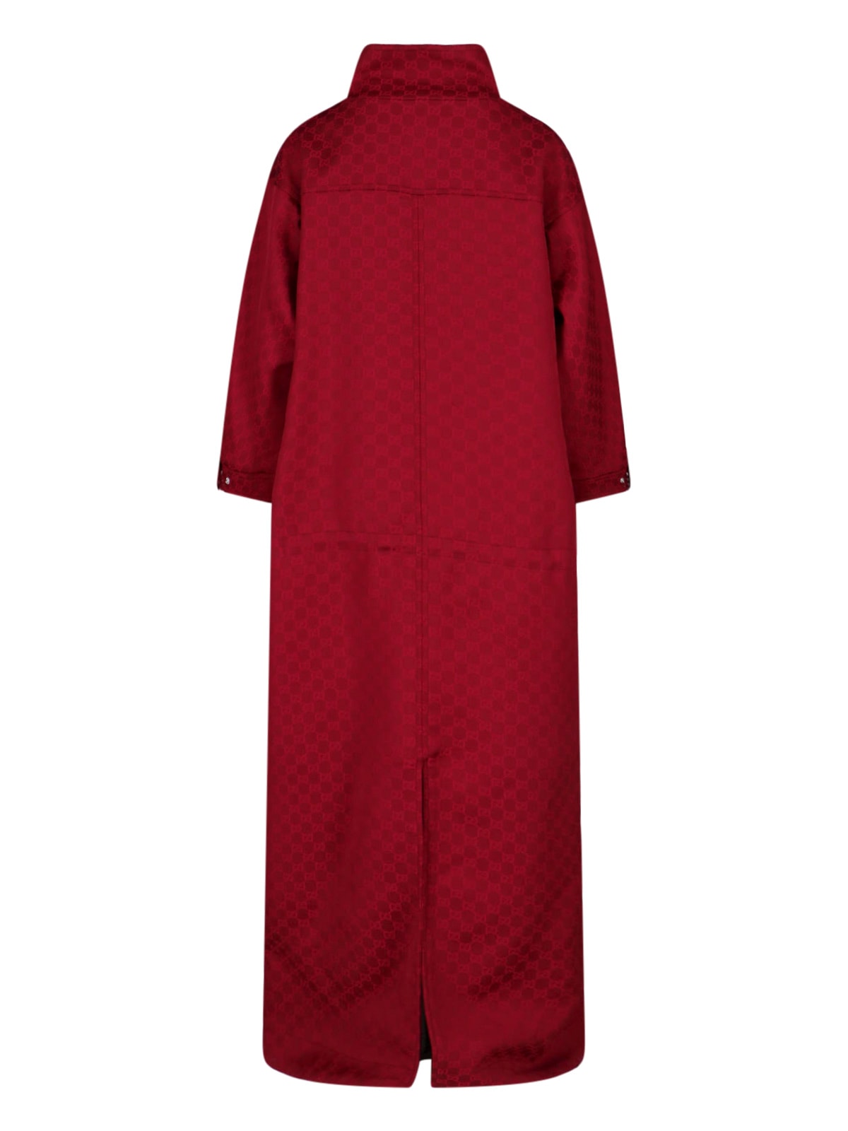 Gucci Gg Jacquard Fabric Coat In Red