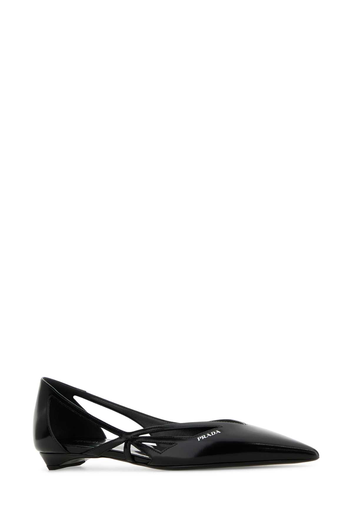 Prada Woman Black Flats In Nero