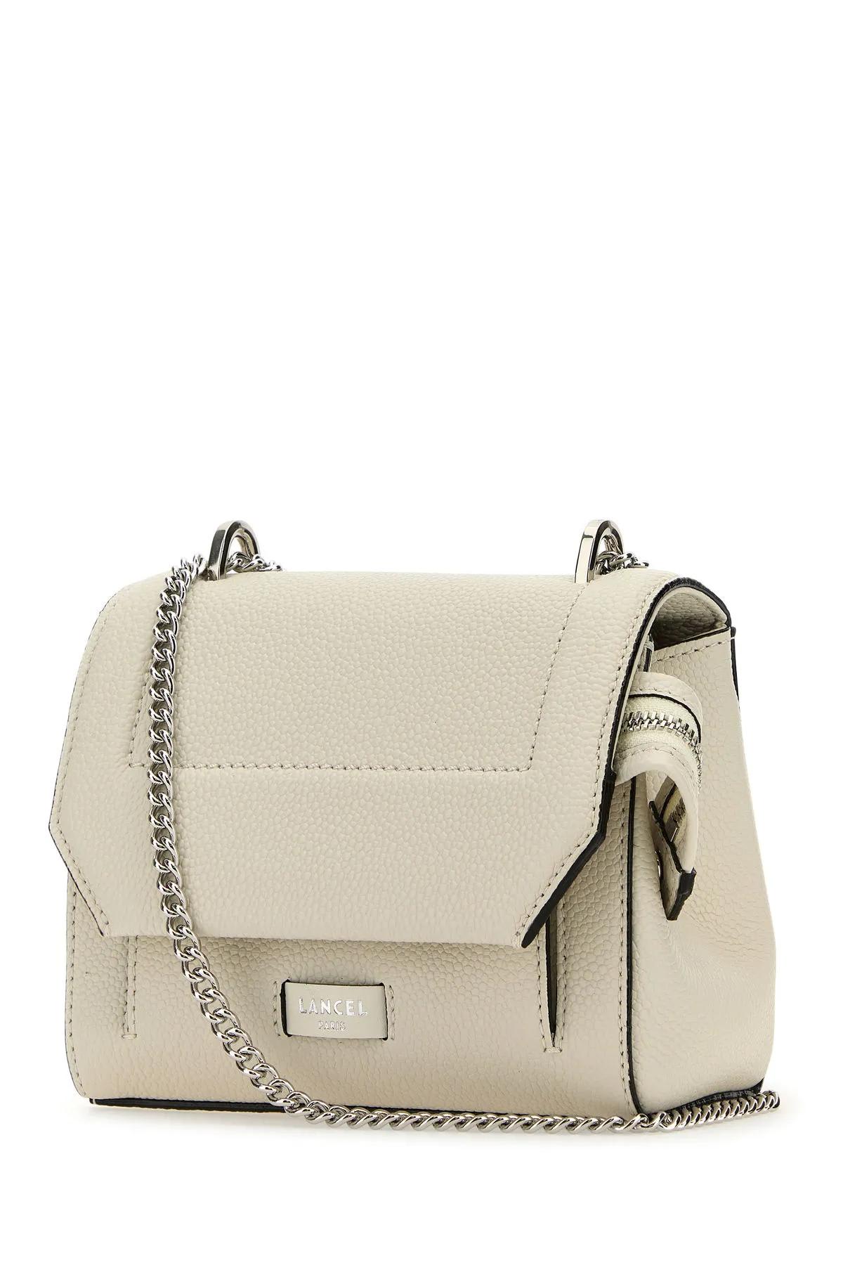 Shop Lancel Ice Leather Ninon Handbag In White