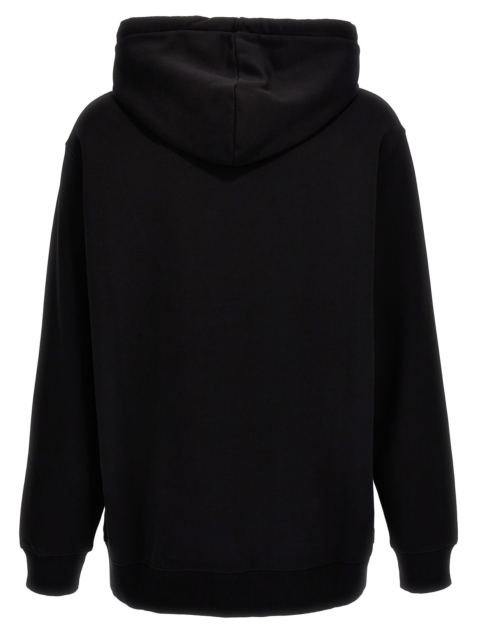 Shop Lanvin Logo Embroidery Hoodie In Nero