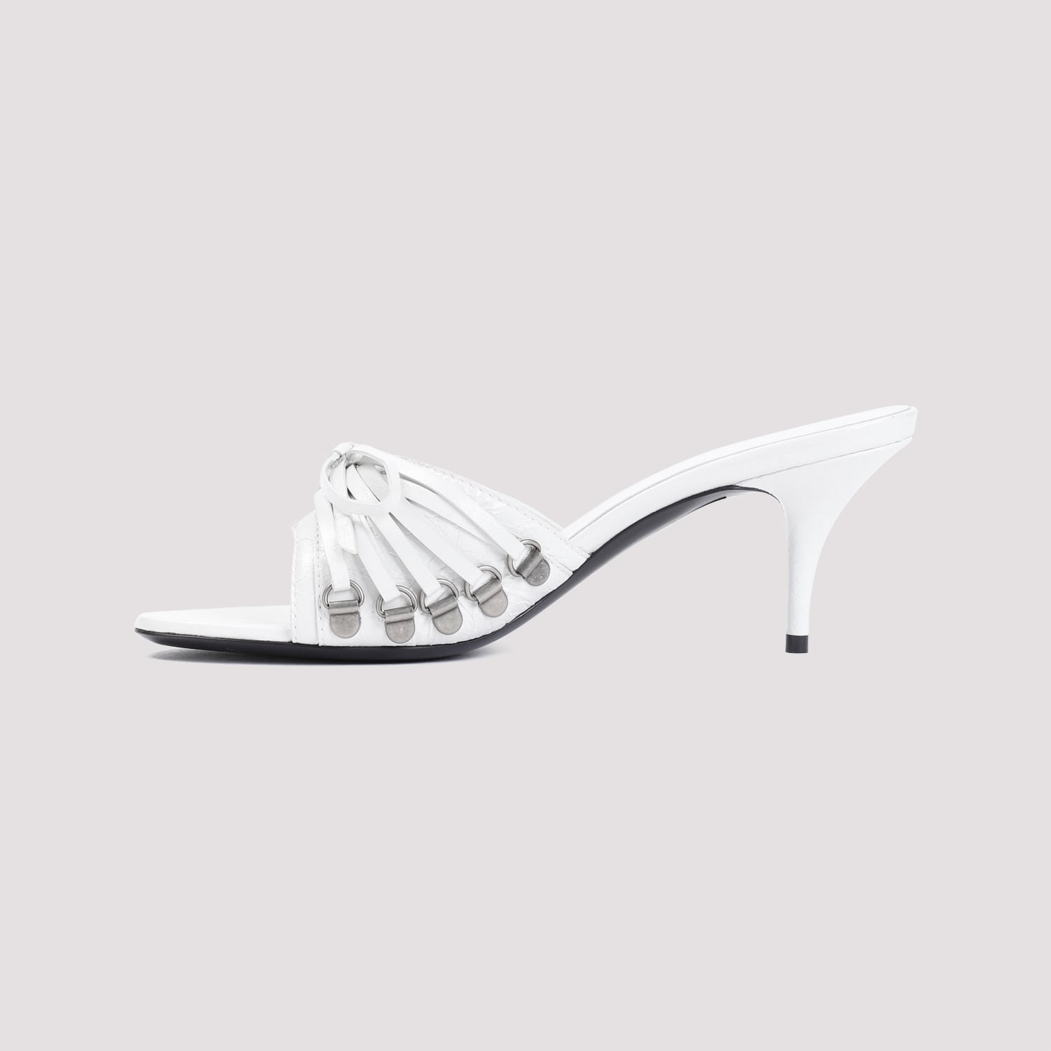 Shop Balenciaga Cagole Sandals In Optic White Silver