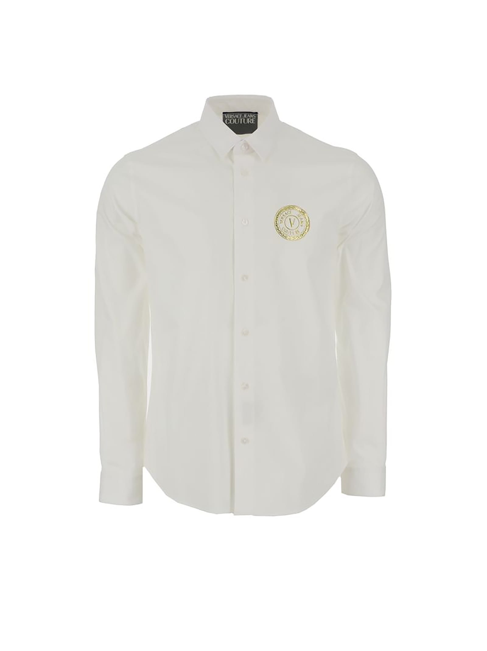 Versace Jeans Couture Poplin Shirt With Logo Print