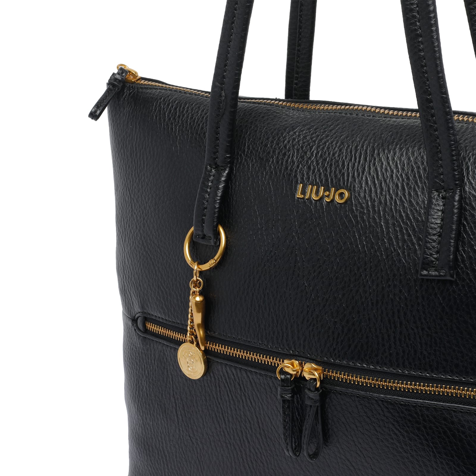 Liu •jo Zip-fastening Logo Shoulder Bag In Black