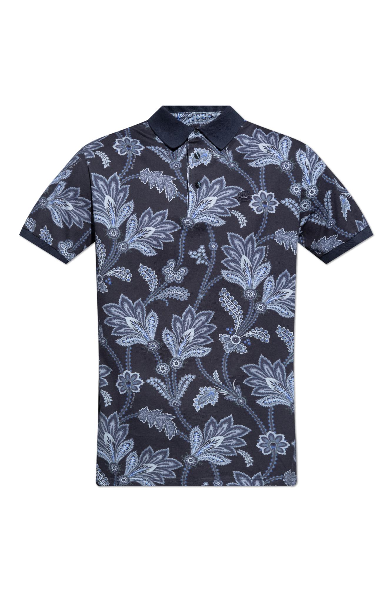 Shop Etro Cotton Polo In Blue