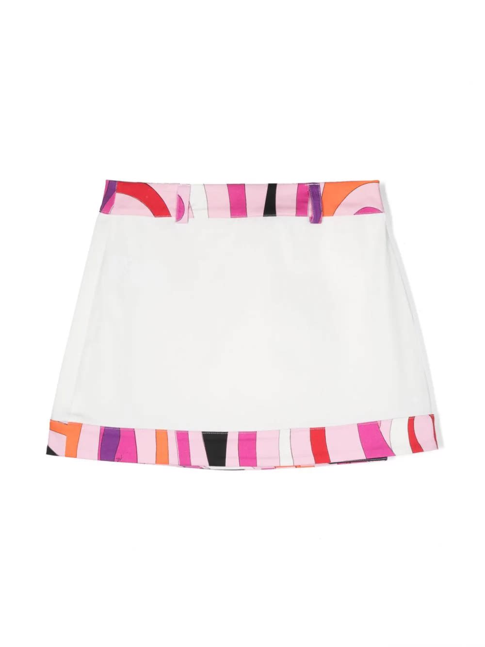 Shop Pucci White Wrap Mini Skirt With Iride Border