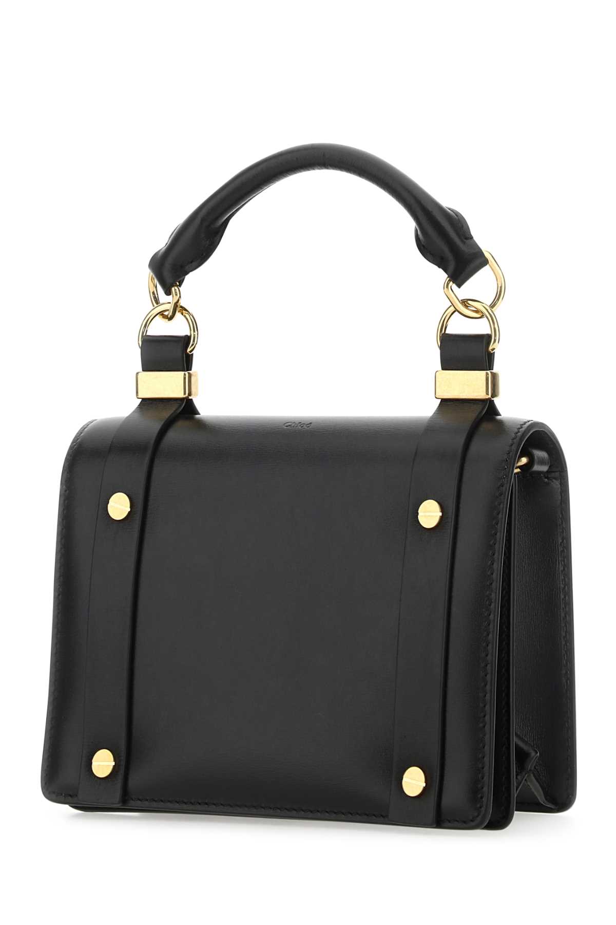 Shop Chloé Black Leather Small Ora Handbag In 001