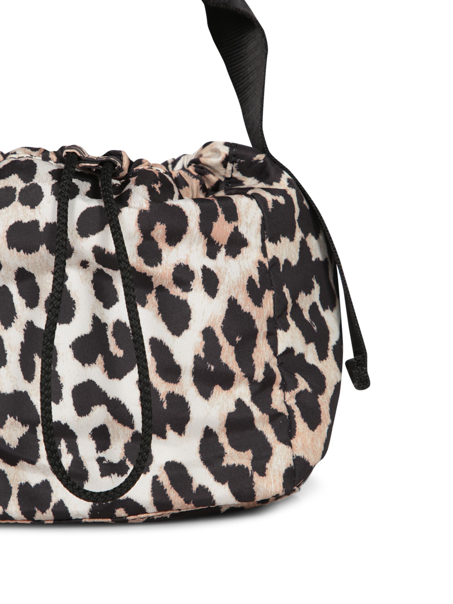 Shop Ganni Leopard Print Tech Pouch Bag In Multi