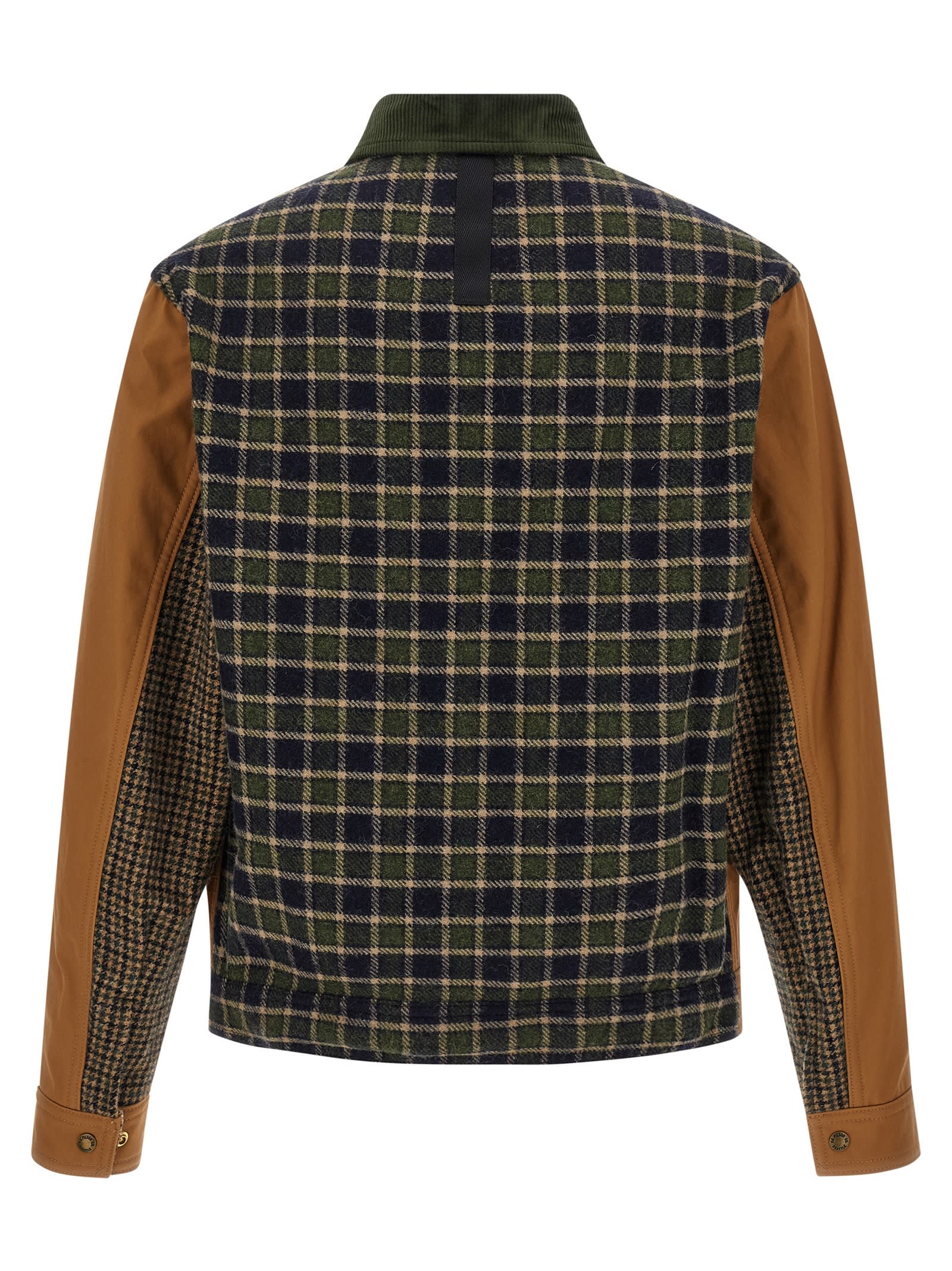 Junya Watanabe Cotton Oxford X Wool Nylon Check Filson Jacket In Brown