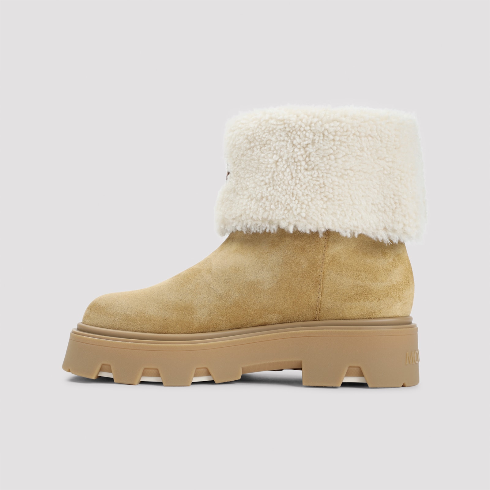 Moncler Petit Aurea Mid Suede Boots In Brown