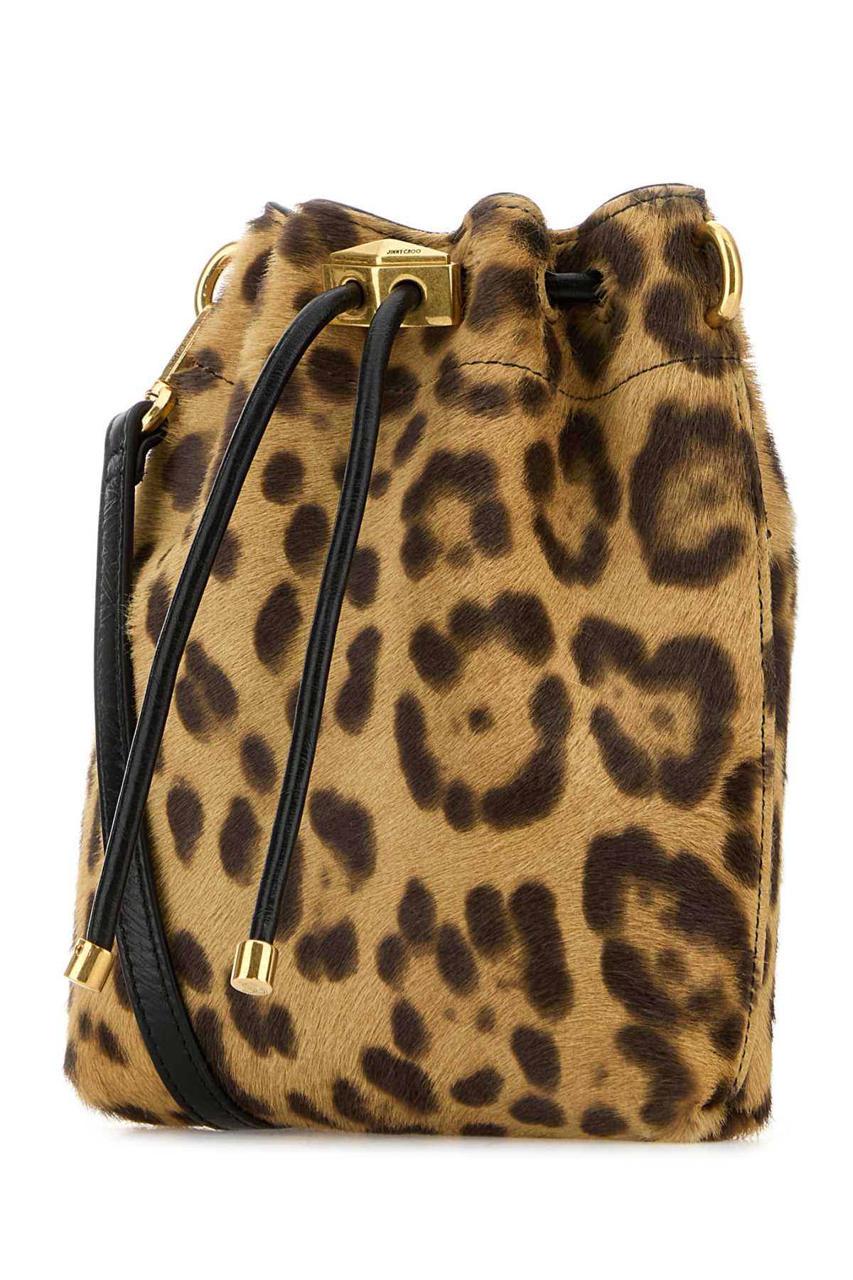 JIMMY CHOO PRINTED CALF HAIR BON BON BUCKET BAG