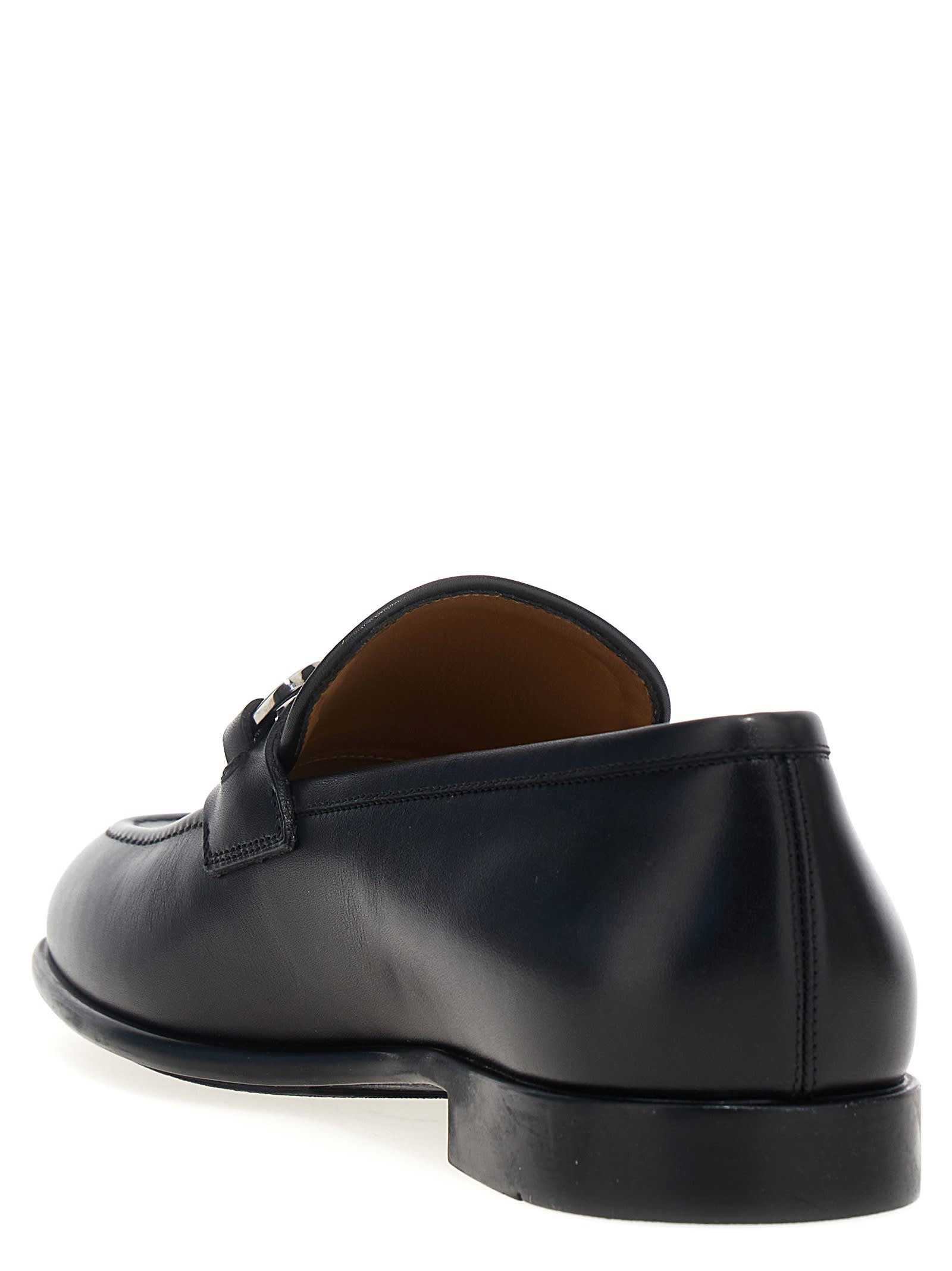 Shop Ferragamo Foster Loafers In Black