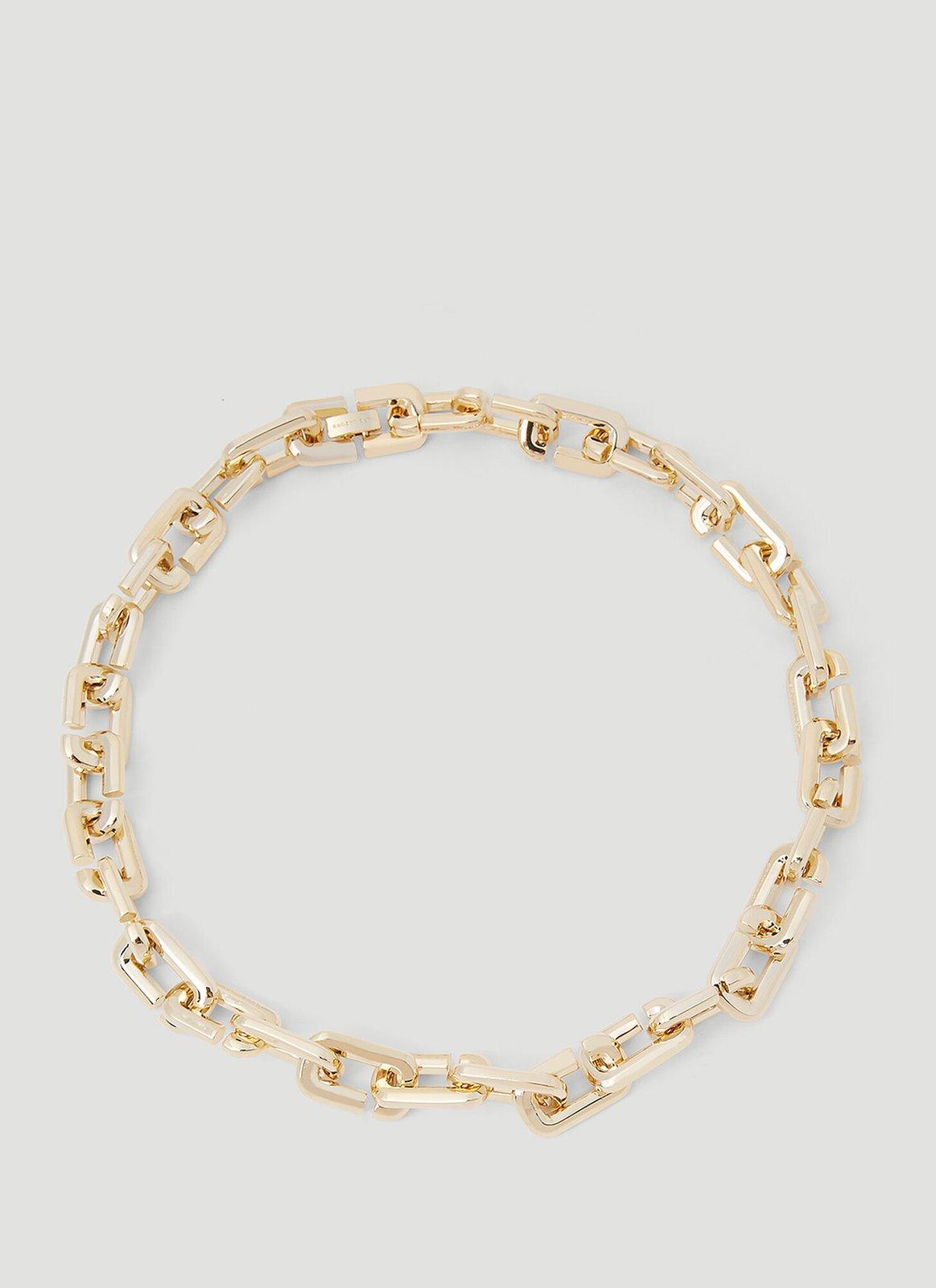 MARC JACOBS J MARC LOGO-ENGRAVED CHAIN-LINKED NECKLACE