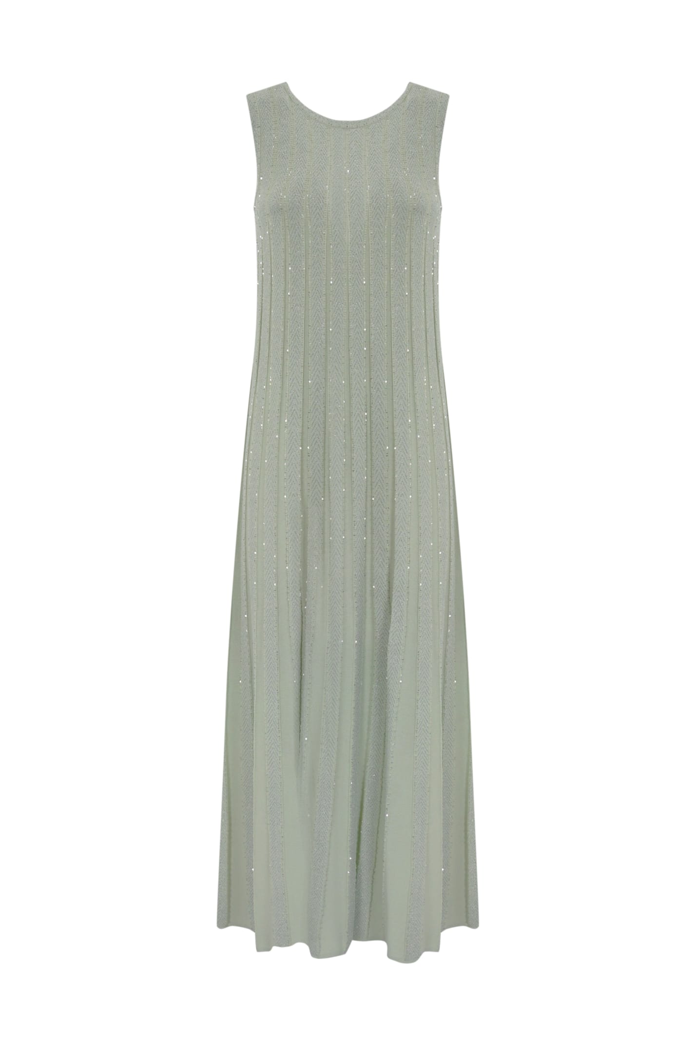 D. Exterior Long Sequined Viscose Dress With Teardrop Neckline