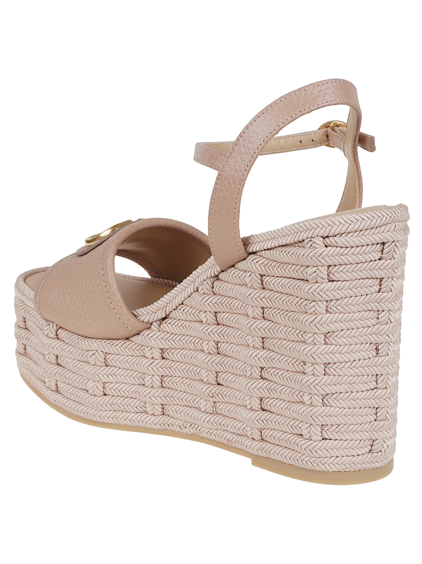 Shop Valentino Wedge Espadrillas Vlogo Signature T. 45 In Rose Cannelle