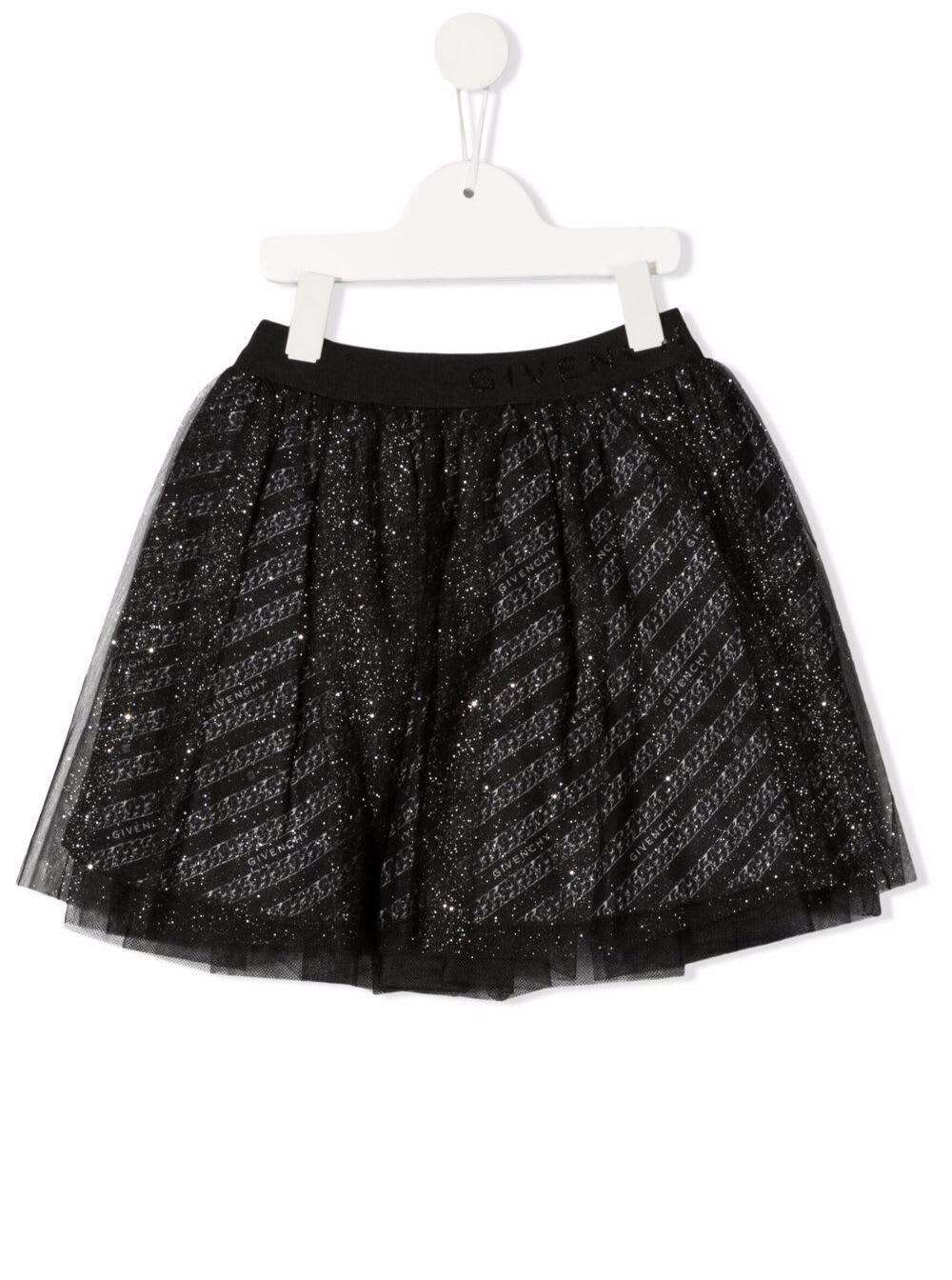 Givenchy Tulle Skirt With Allover Logo