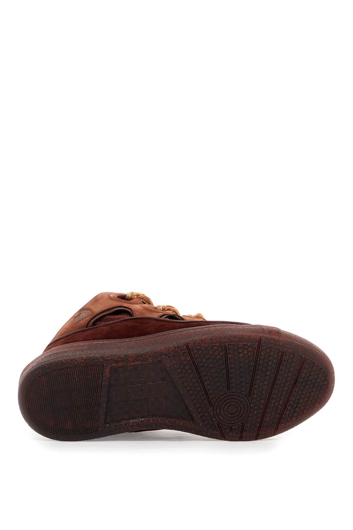 Shop Lanvin Curb Sneakers In Marron Foncé (brown)