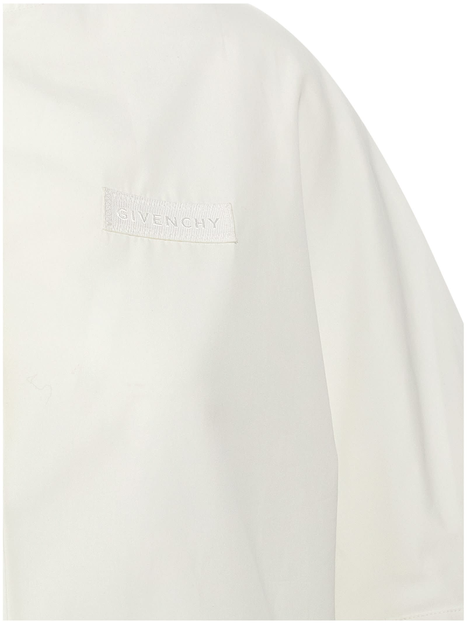 Givenchy Cropped Cotton Shirt With Button Closures In White
