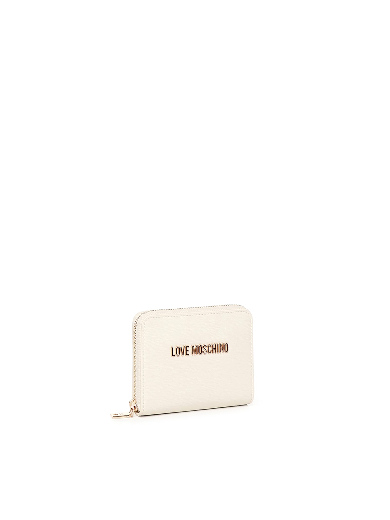 Love Moschino Zip Around Wallet With Logo In White