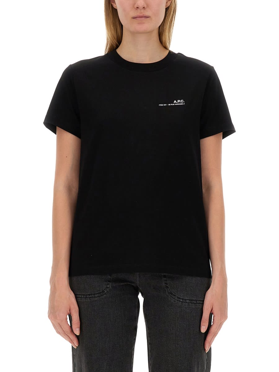 Shop Apc T-shirt With Logo In Black