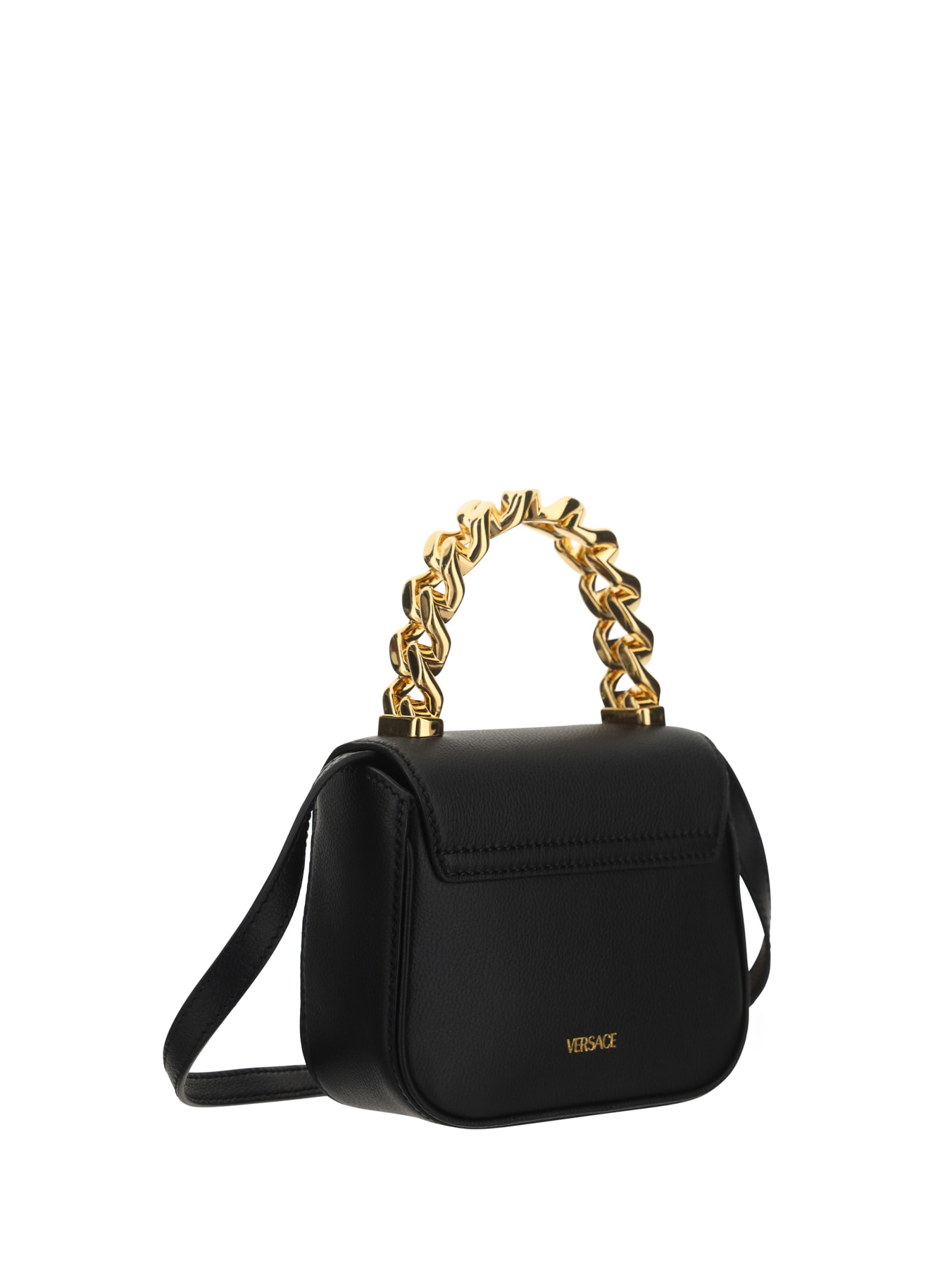 Shop Versace Handbag In Black- Gold
