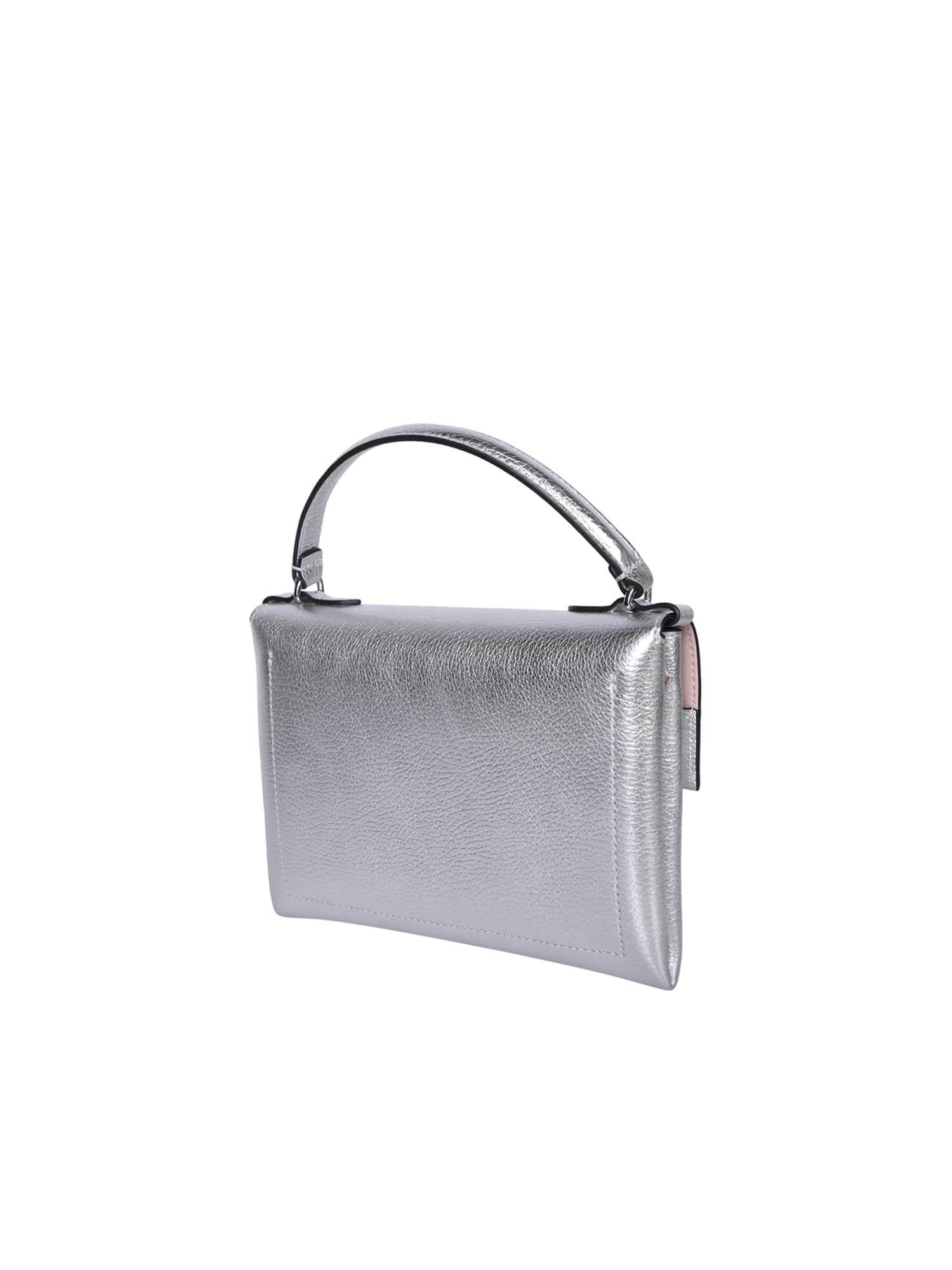 Shop Coccinelle Binxie Mini Top Handle Silver Bag In Metallic