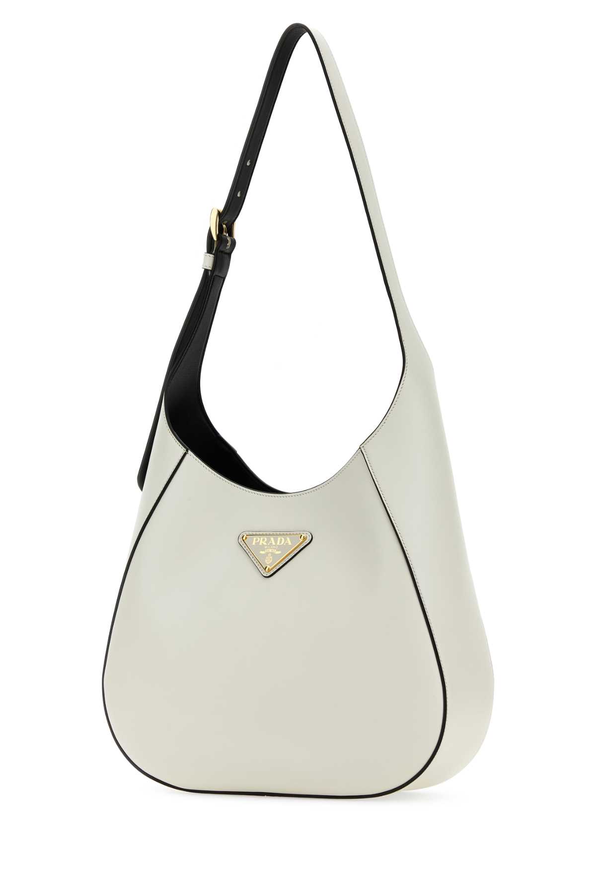 Shop Prada White Leather Shoulder Bag In Bianconero