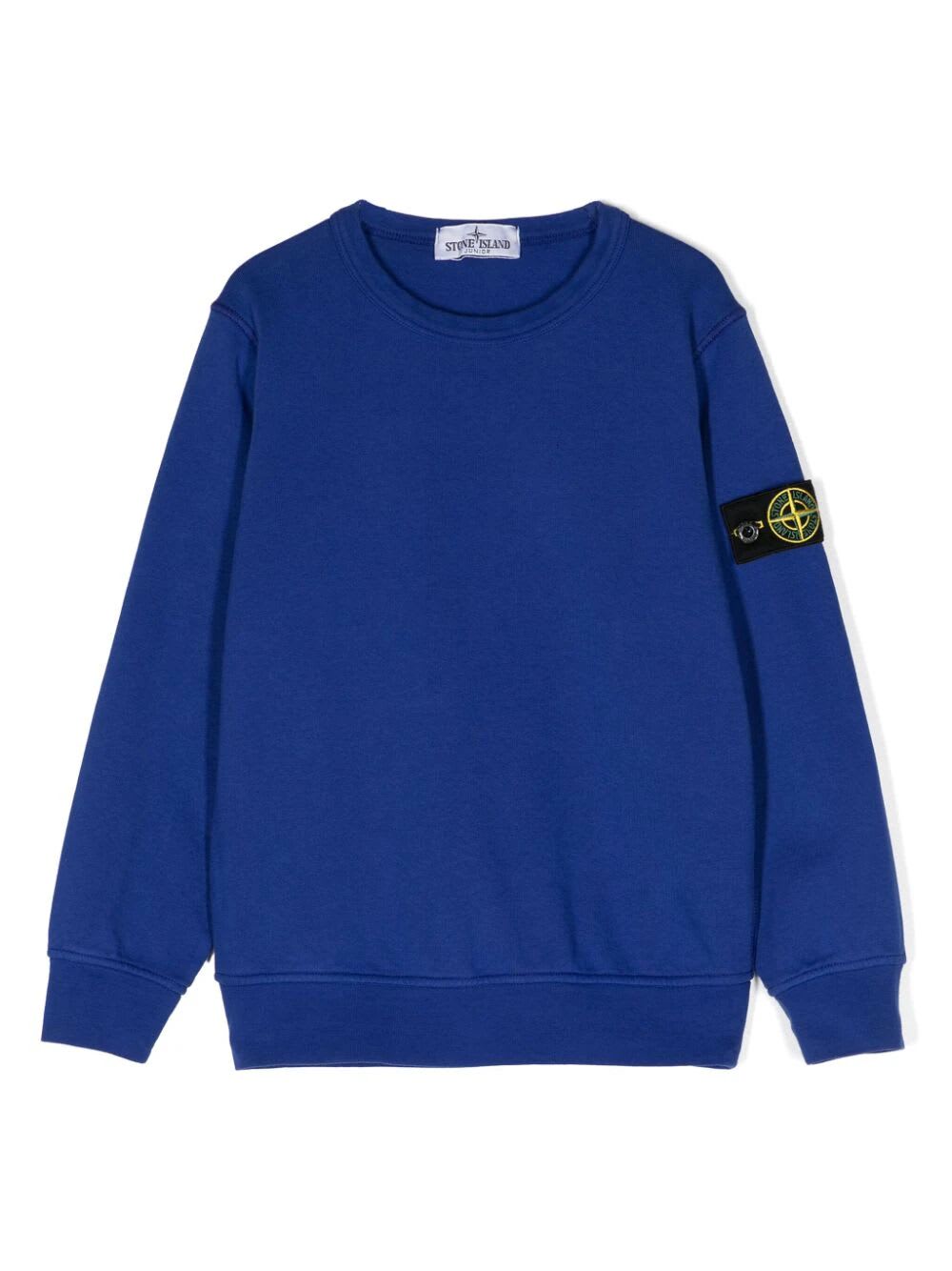 Shop Stone Island Junior Sweatshirt In Bright Blue