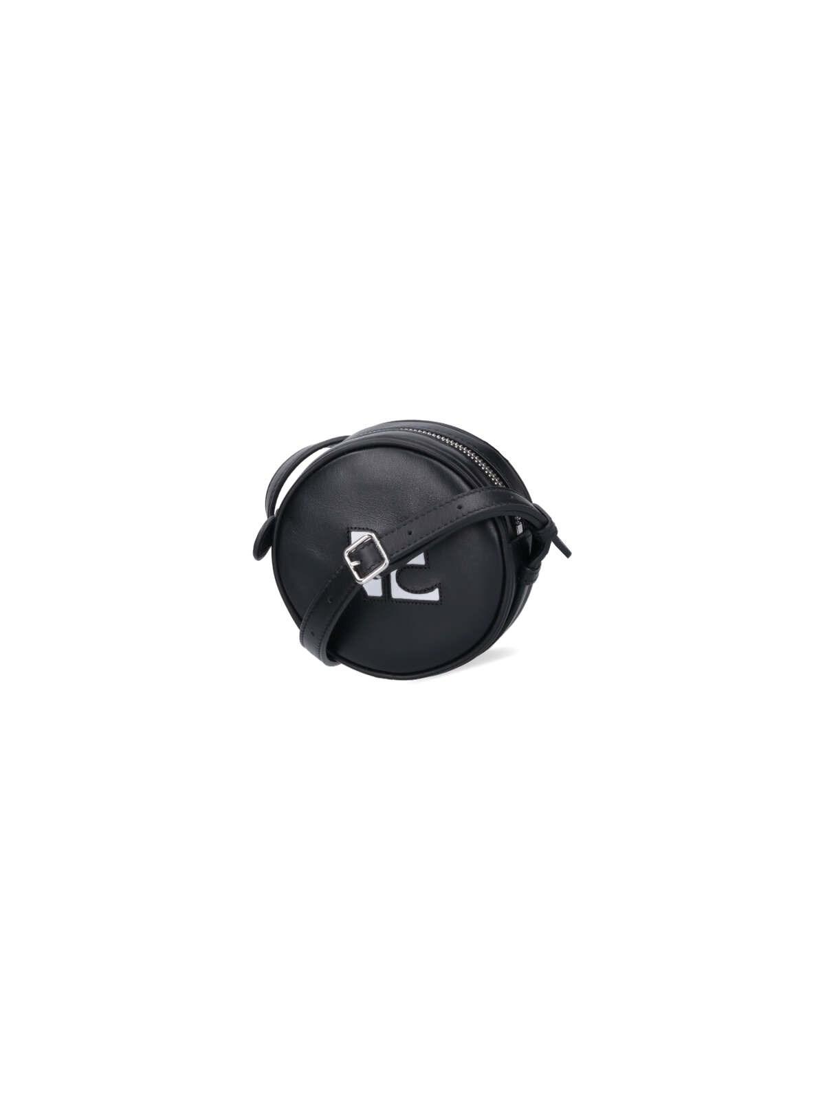 Shop Courrèges Mini Crossbody Bag Reedition Circle Bag In Black