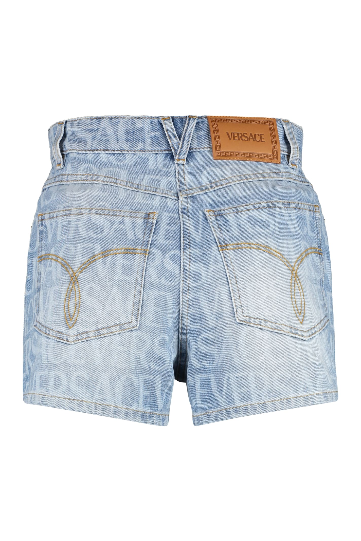 Shop Versace Denim Shorts