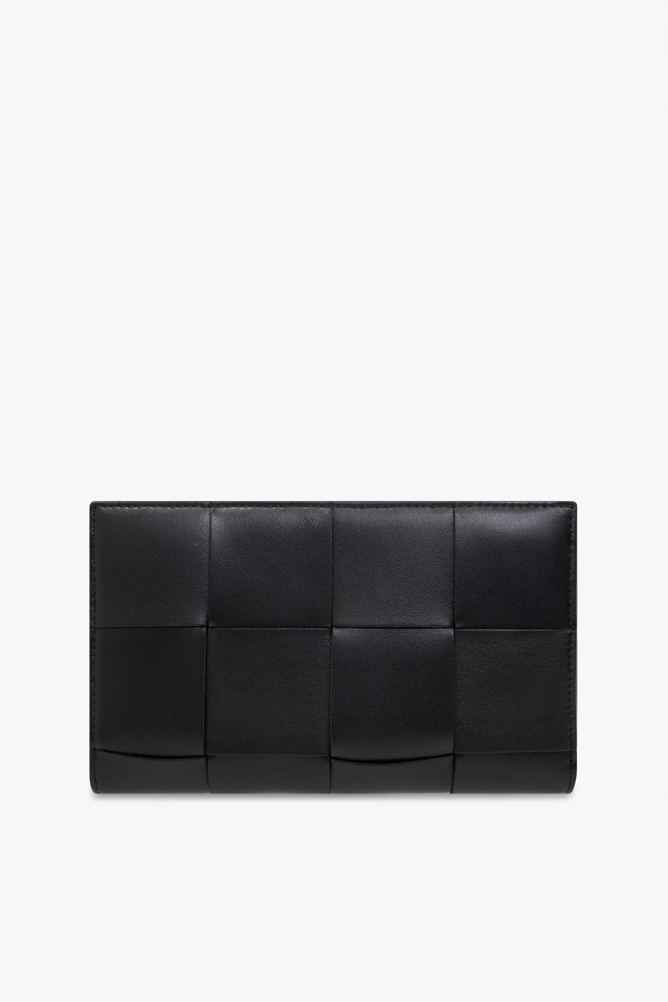 Shop Bottega Veneta Leather Wallet In Black