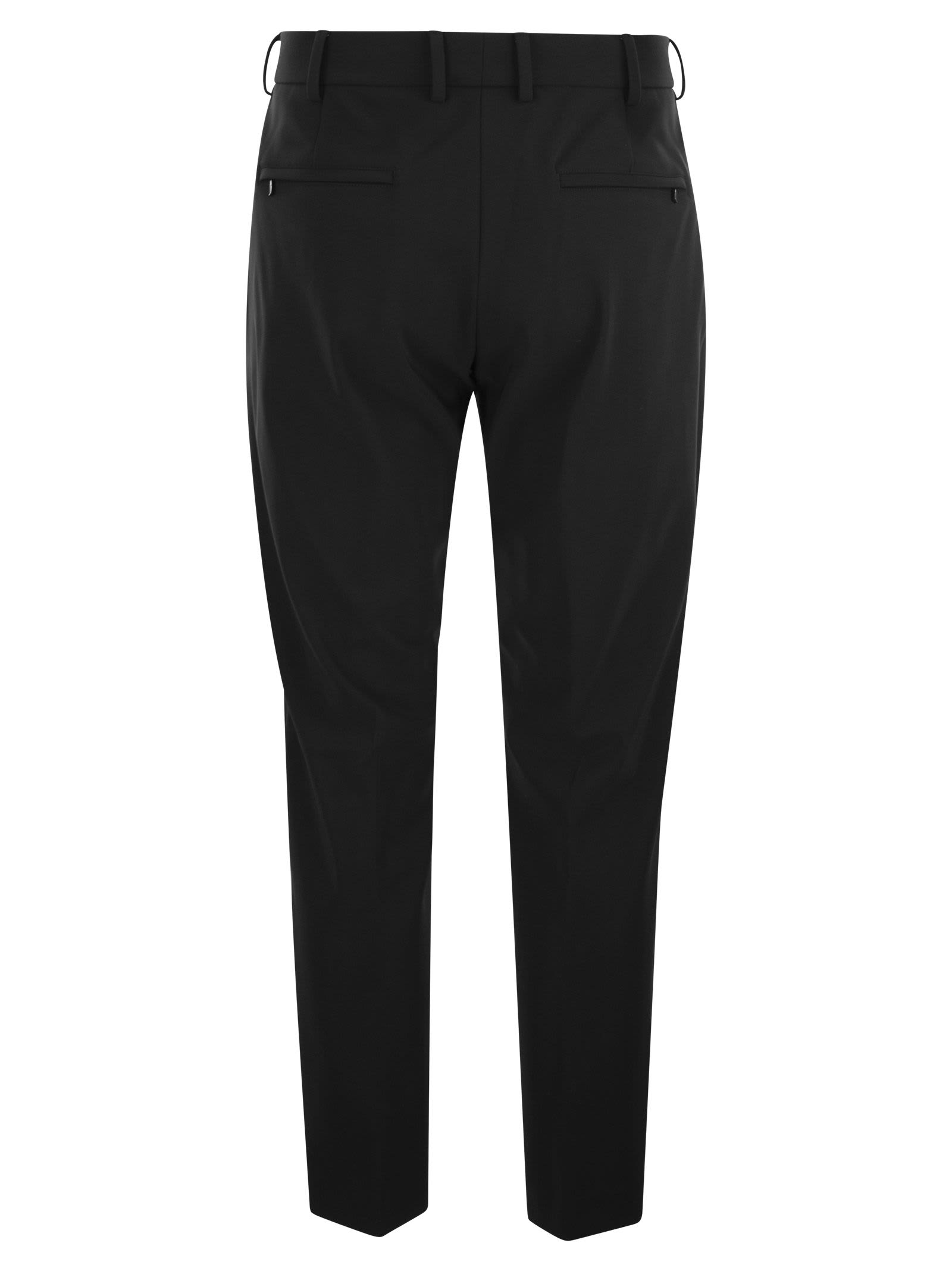 Shop Pt Torino Epsilon Trousers In Technical Fabric In Black