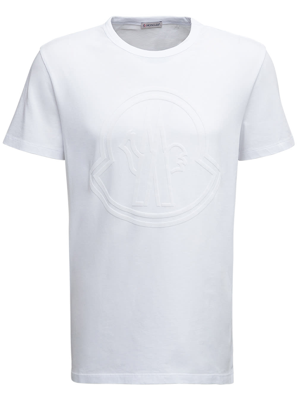 Moncler White Cotton T-shirt With Logo Print
