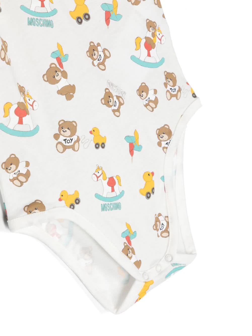 Shop Moschino 2 White Bodysuits Set With  Baby Print