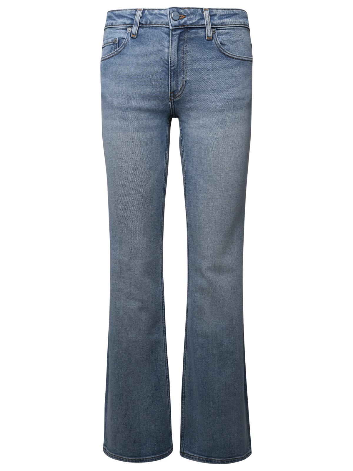 Shop Ganni Blue Cotton Jeans In Light Blue