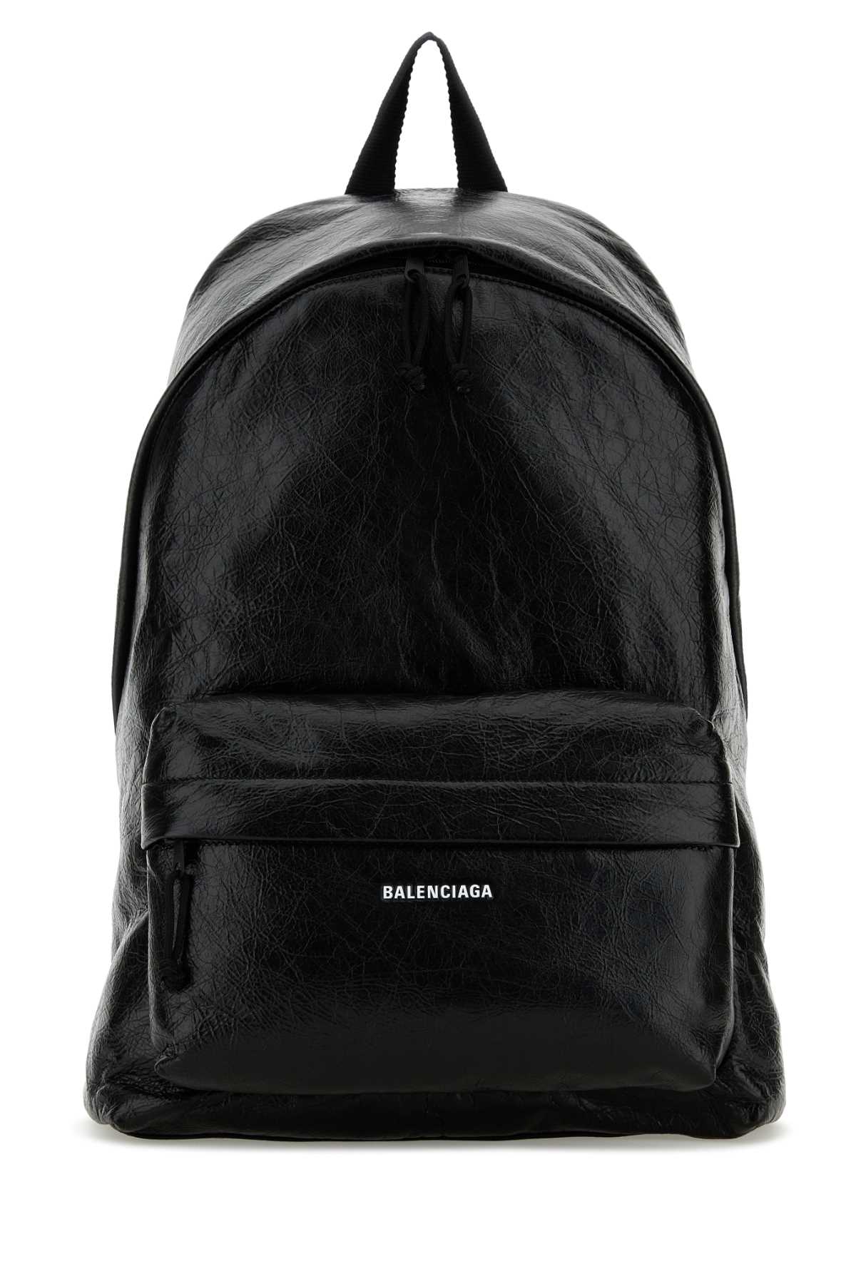 Shop Balenciaga Black Leather Explorer Backpack